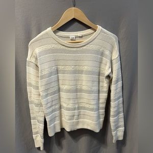 Gap Kids White and Silver Striped Sweater Girls- XXL